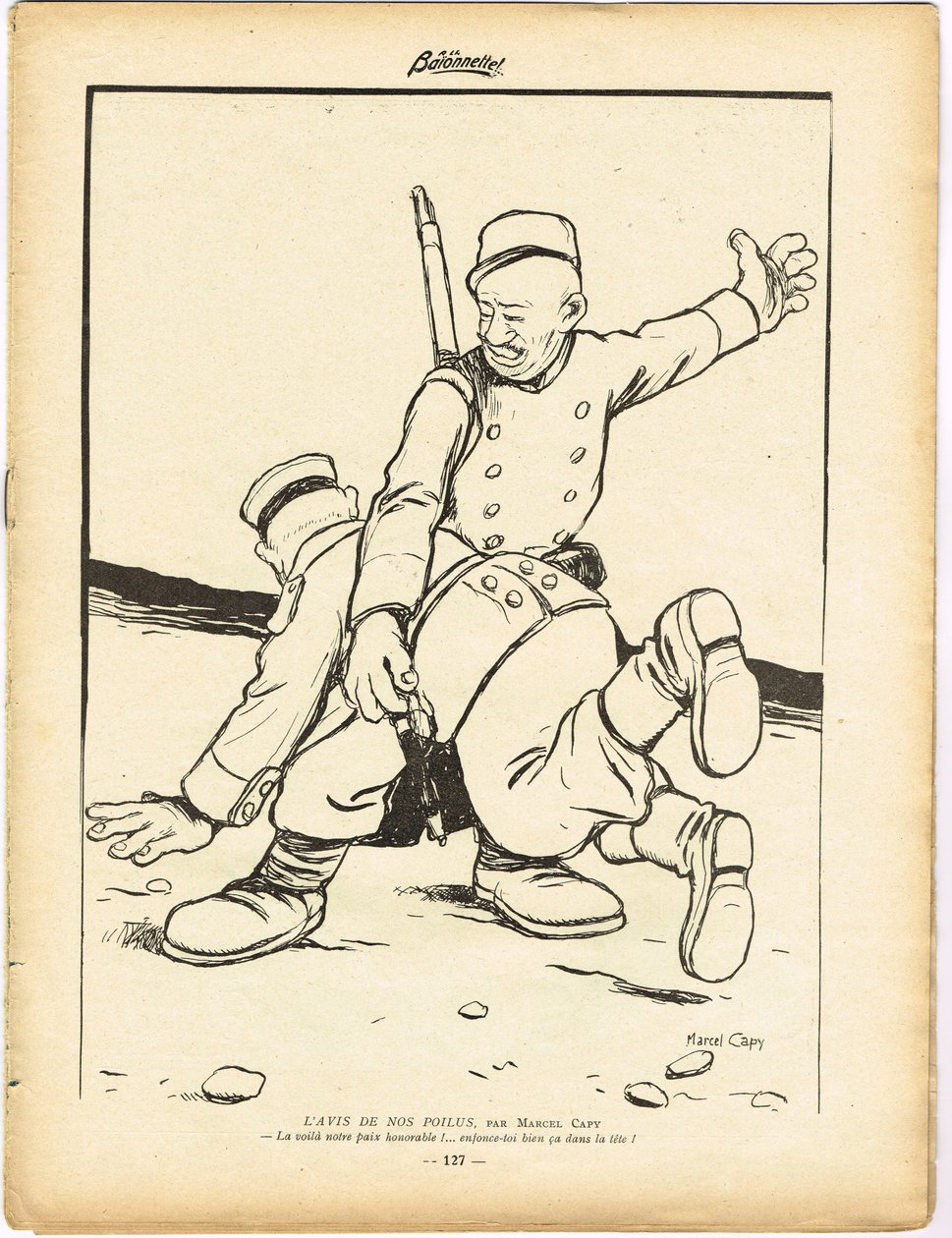 Bagnet, satyryczny czarno-biały autorstwa Marcel Amable O.L. Capy