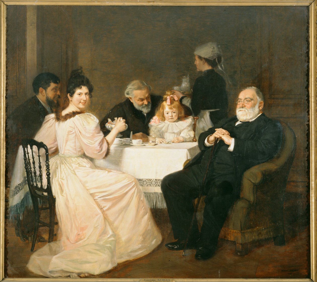 Francisque Sarcey, krytyk literacki, w domu córki Adolphe