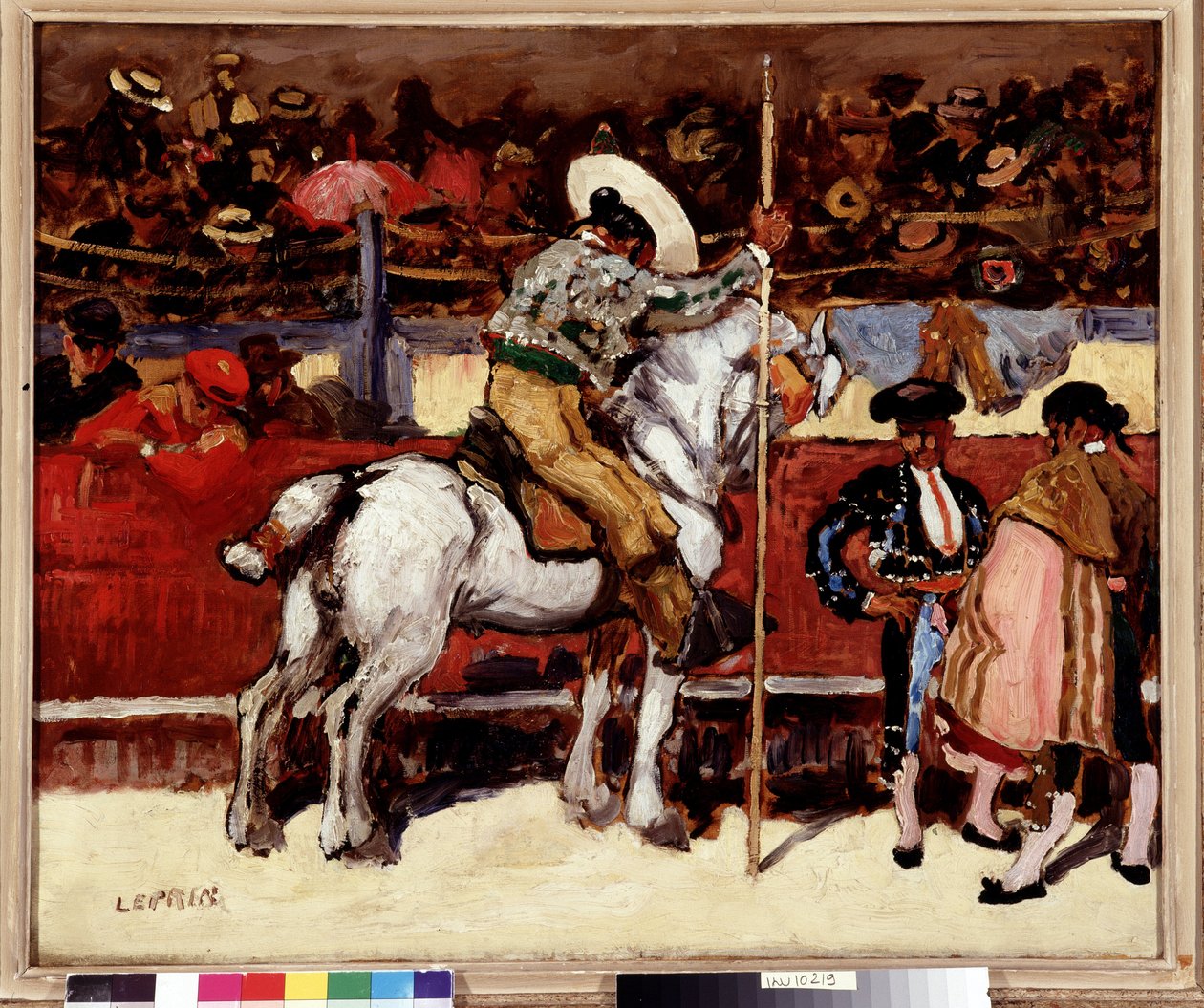 Picador i matador na arenie walki byków. Obraz Marcela Leprina (1891-1931) wym. 50x61 cm Obowiązkowa wzmianka: Collection fondation sugere de Provence, Marseille autorstwa Marcel Leprin