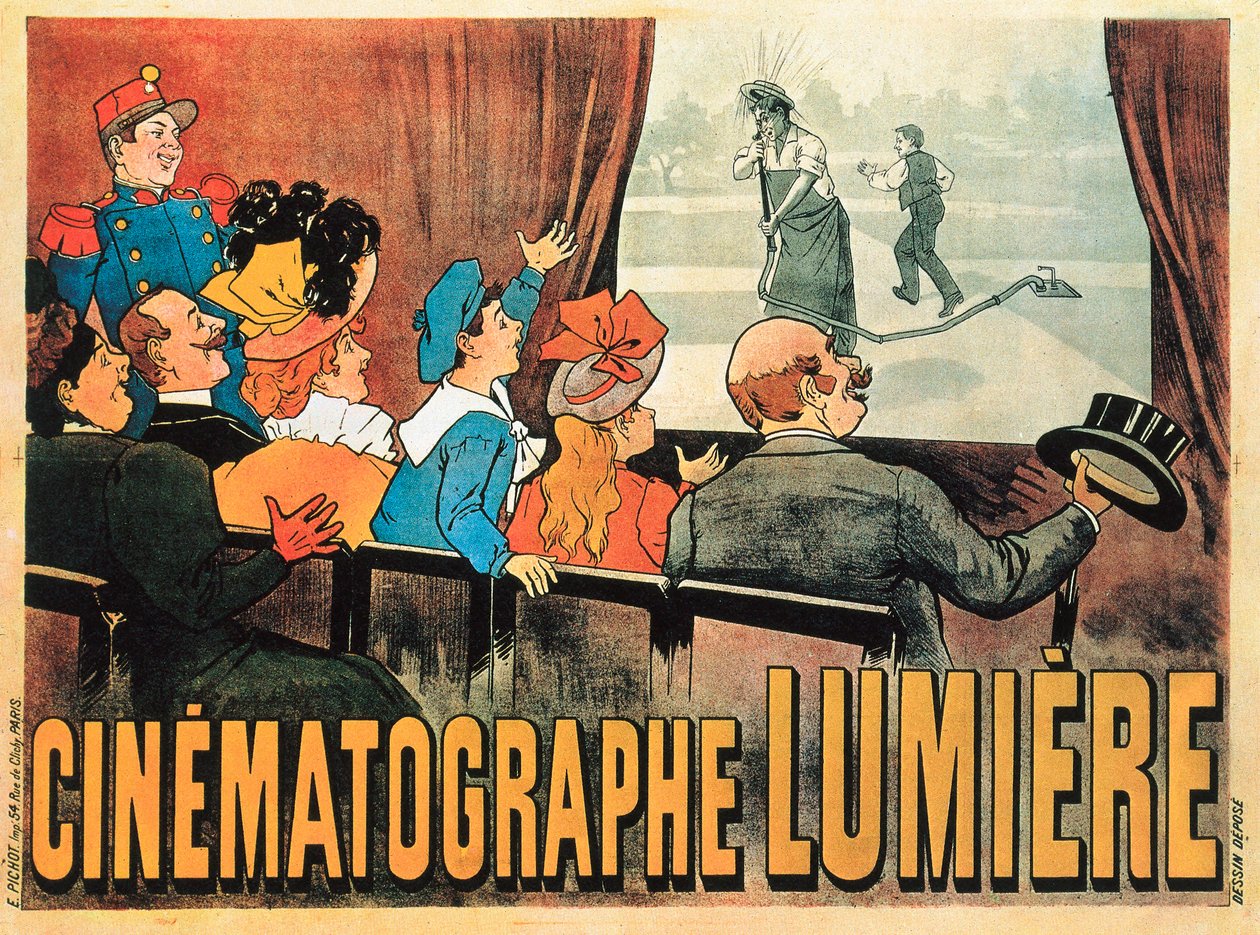 „Woda podlewany”, plakat reklamujący kinematografię Lumiere, 1896 autorstwa Marcelin Auzolle