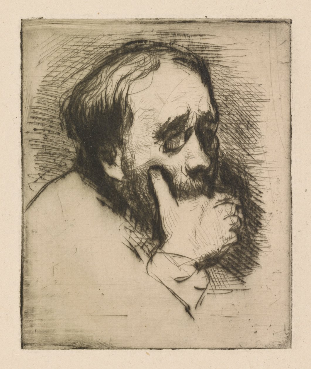 Portret Edgara Degasa w trzech czwartych autorstwa Marcellin Desboutin