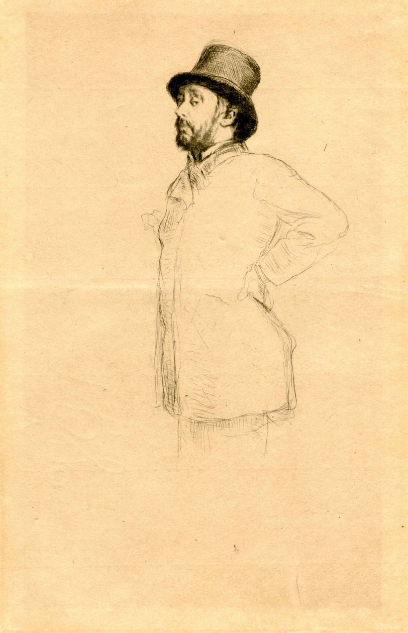 Edgar Degas w kapeluszu. autorstwa Marcellin Gilbert Desboutin
