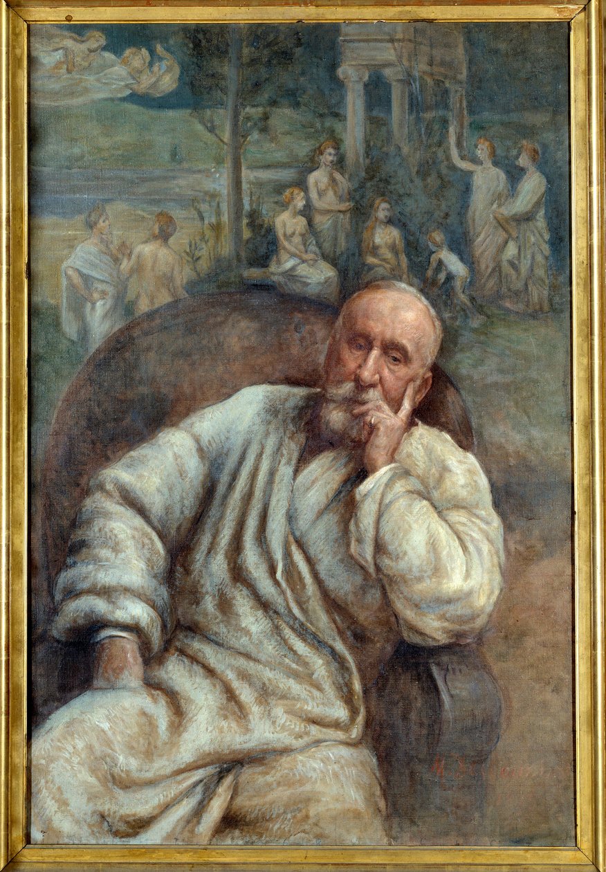 Portret malarza Pierre Cecil Puvis de Chavanne (1824-1898) Obraz Marcellin Gilbert Desboutins (1823-1902) XIX-wieczne Amiens, musee de la Picardie - Portret malarza Pierre Cecil Puvis de Chavanne (1824-1898). Obraz Marcellina Gi autorstwa Marcellin Gilbert Desboutin