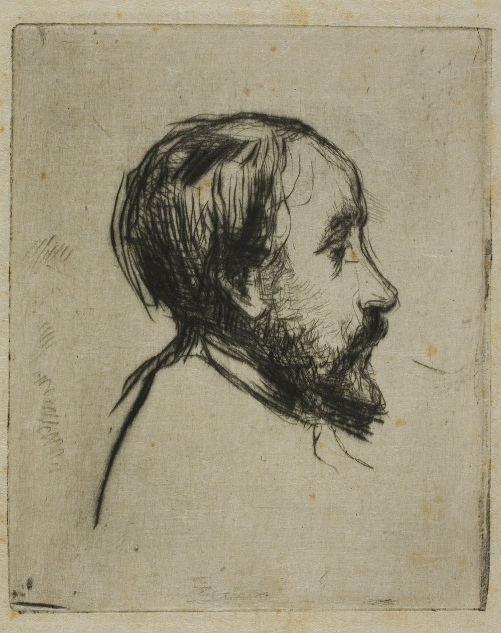 Profilowy portret Degasa autorstwa Marcellin Gilbert Desboutin