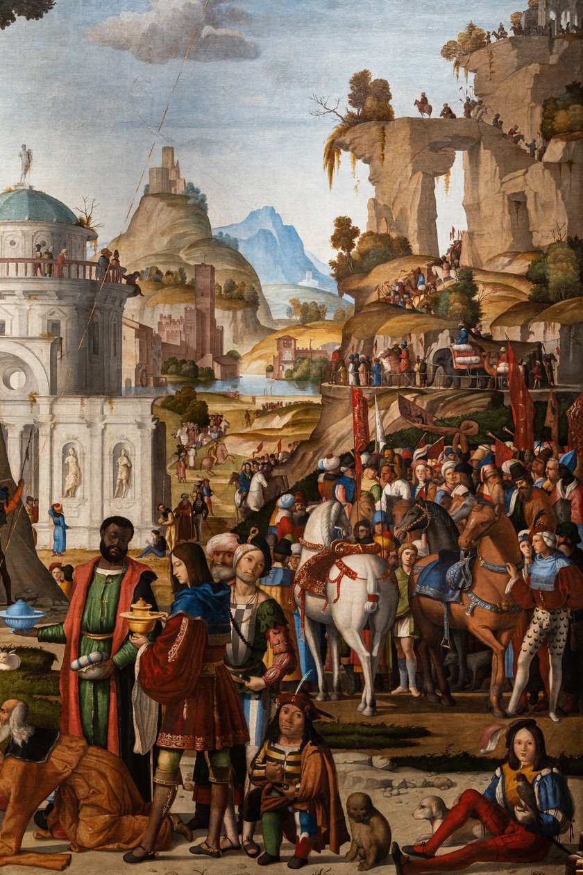 Adoracja Mędrców, fragment autorstwa Marcello Fogolino