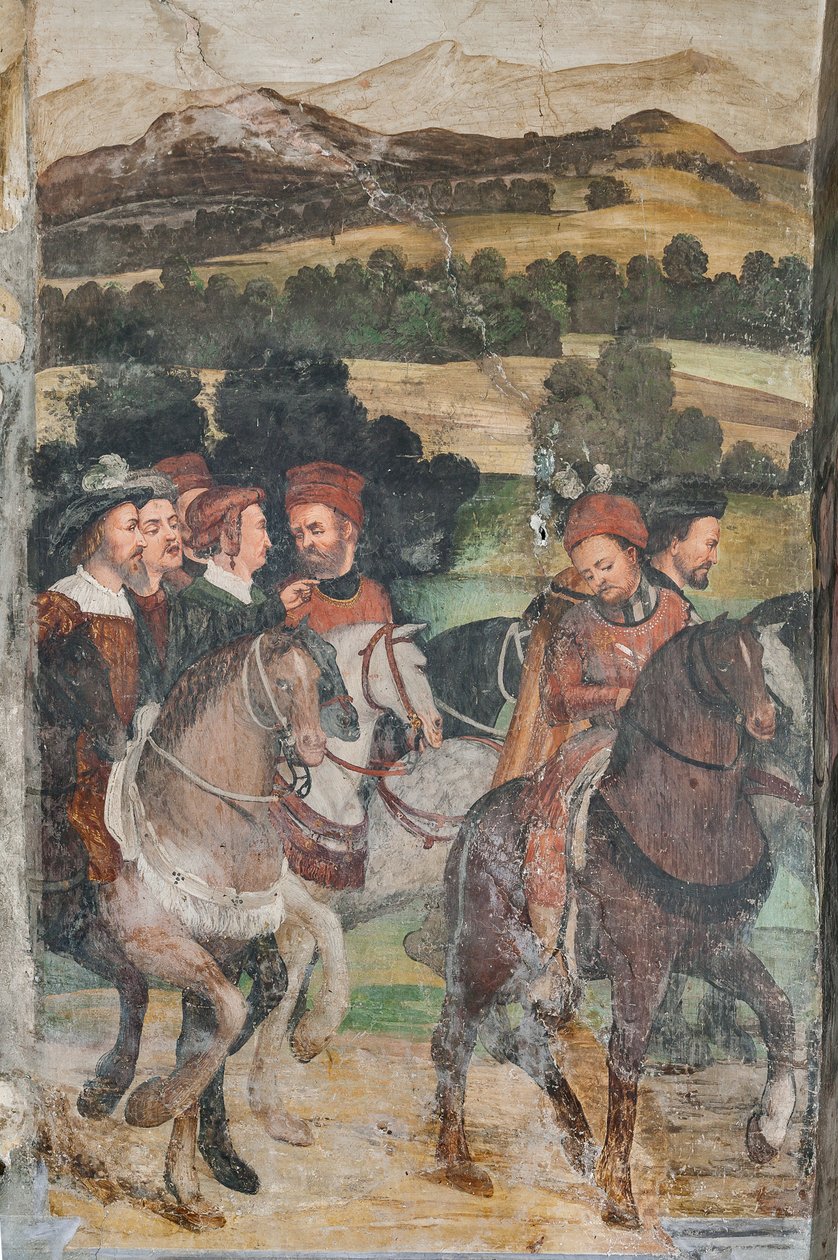 Szczegóły wizyty Christiana I z Danii u Bartolomeo Colleoniego, Hall of Honor autorstwa Marcello or Romani Girolamo (Romanino) (c.1485 c.1566) (attr.to) Fogolino