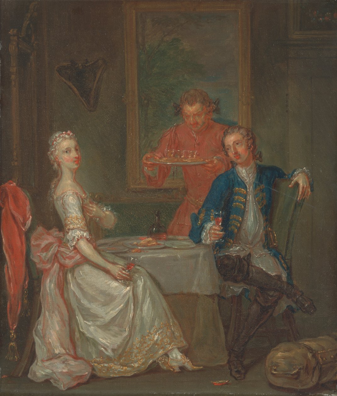 Rozmowa przy obiedzie autorstwa Marcellus Laroon the Younger