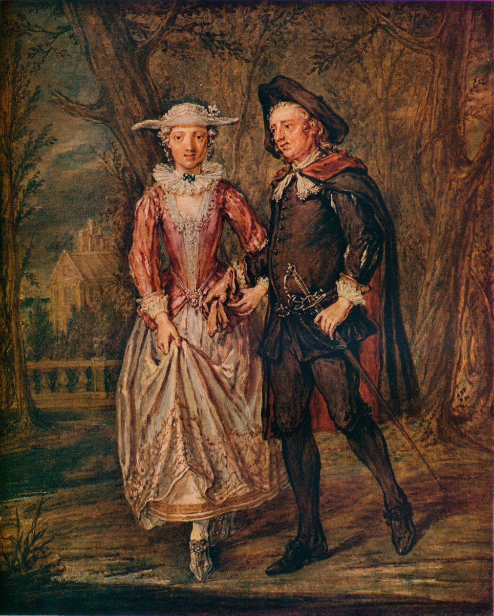 Kochankowie w parku, 1745 1931 autorstwa Marcellus Laroon the Younger