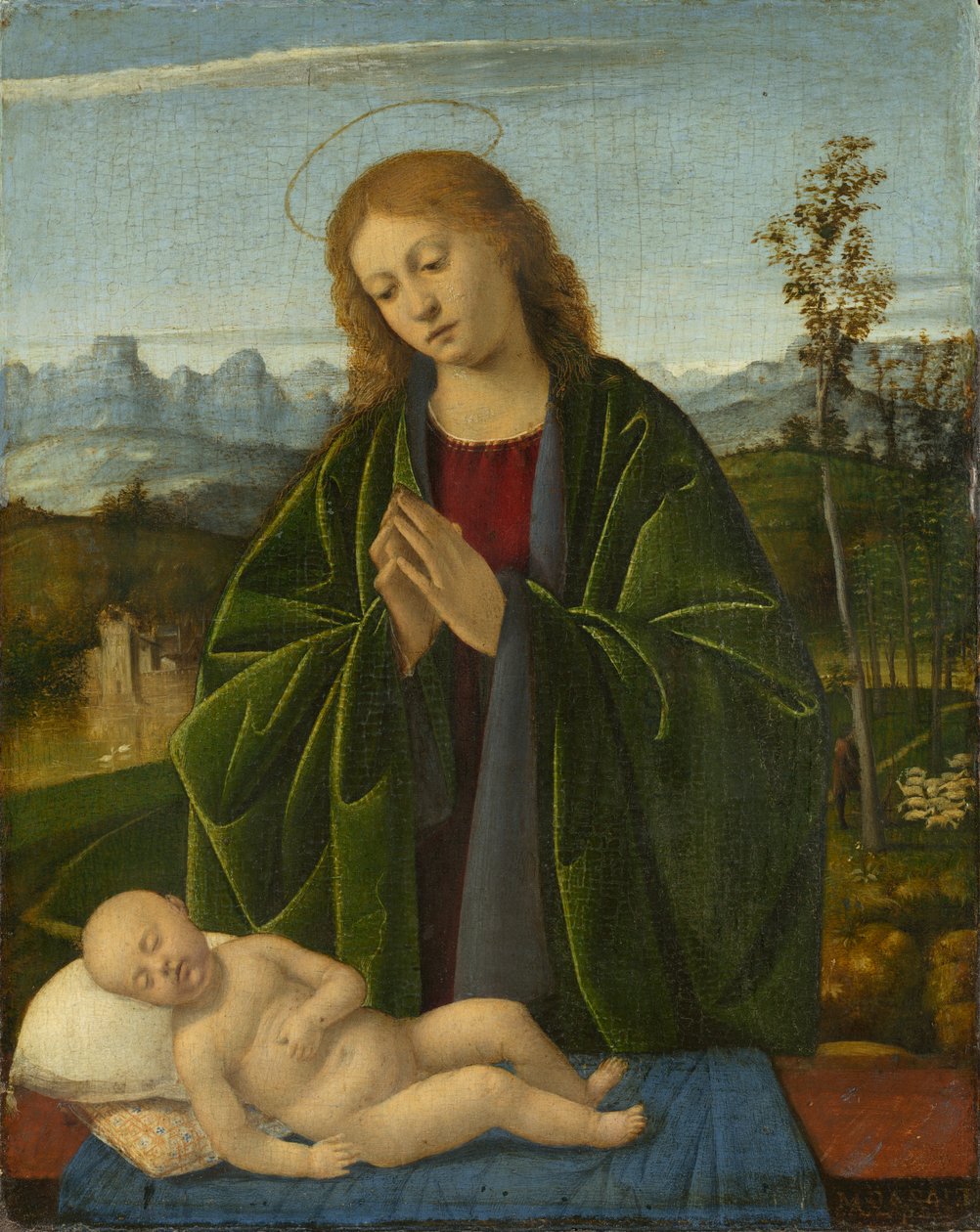 Madonna adorująca Dzieciątko, ok. 1520 autorstwa Marco Basaiti