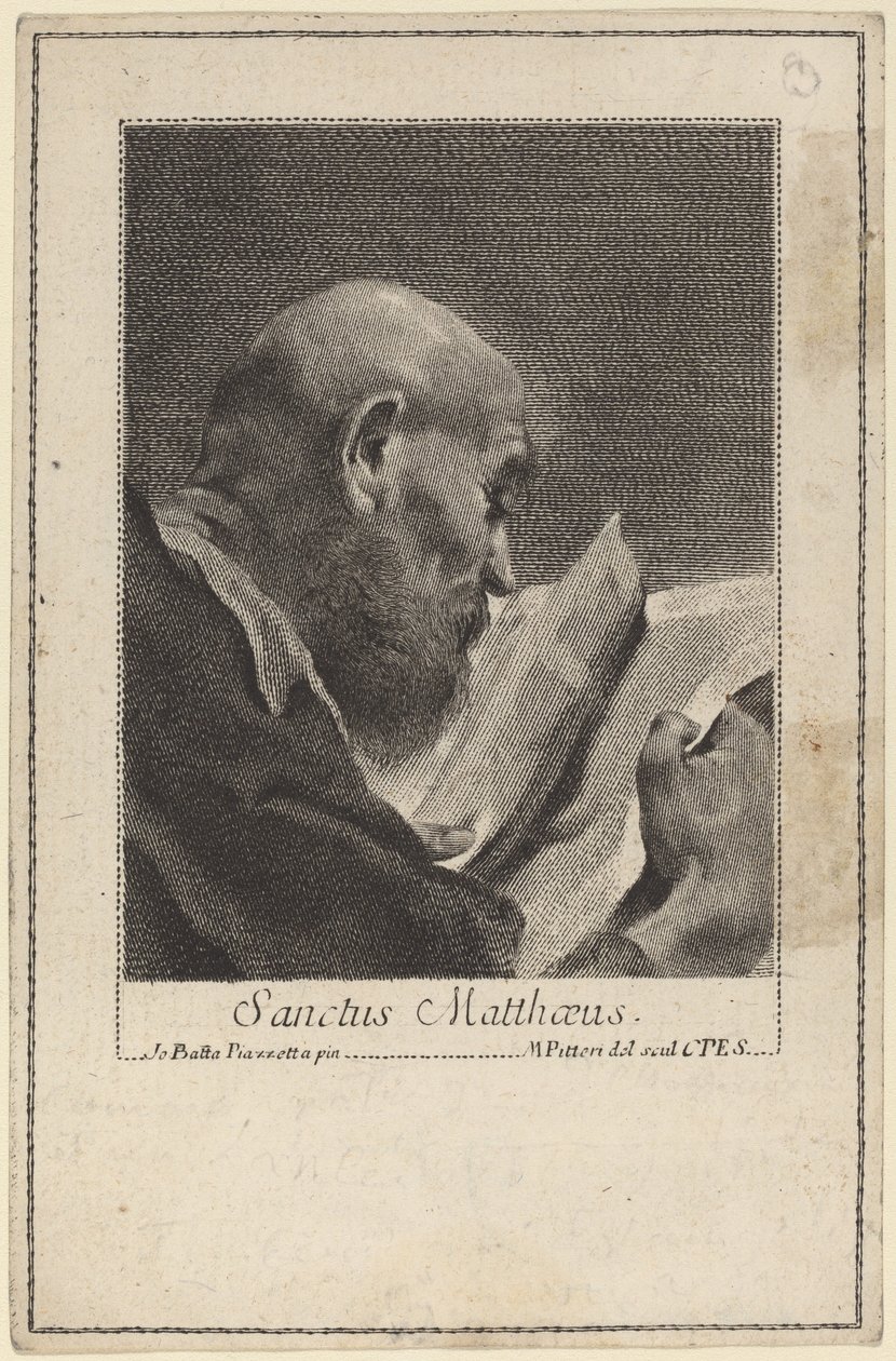 Św. Mateusz autorstwa Marco Alvise Pitteri after Giovanni Battista Piazzetta