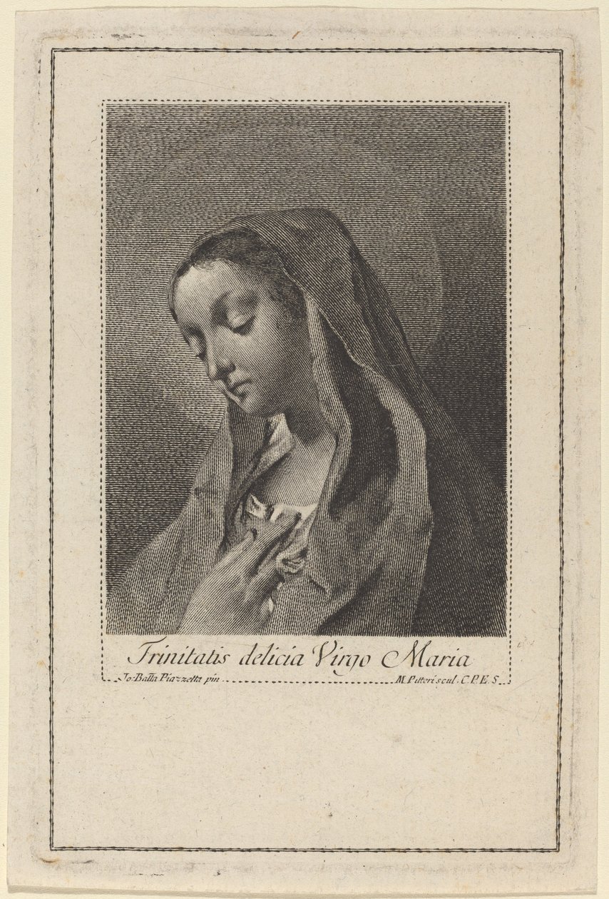 Słodka Dziewica Maryja Trójcy Świętej autorstwa Marco Alvise Pitteri after Giovanni Battista Piazzetta