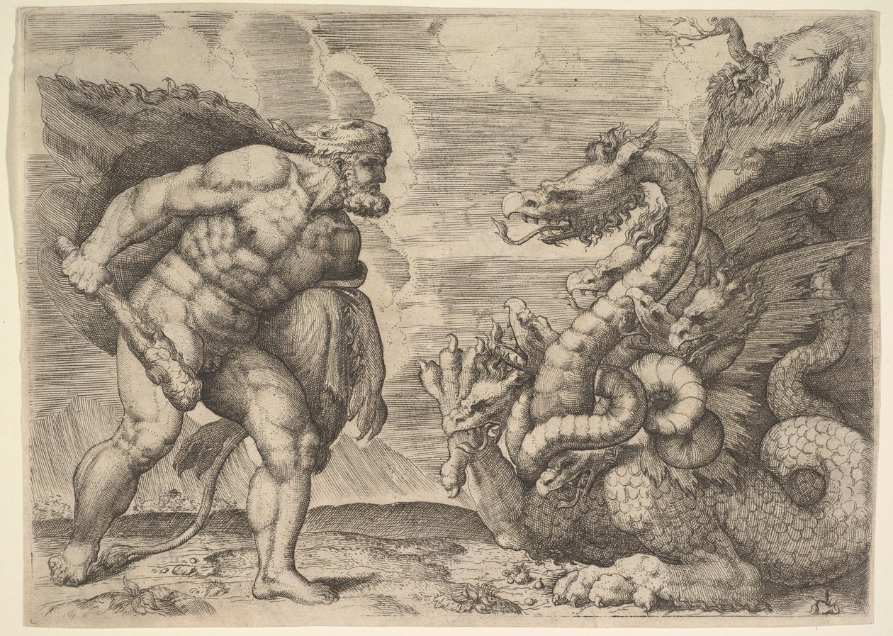 Herkules i Hydra Lerny. autorstwa Marco Angolo del Moro