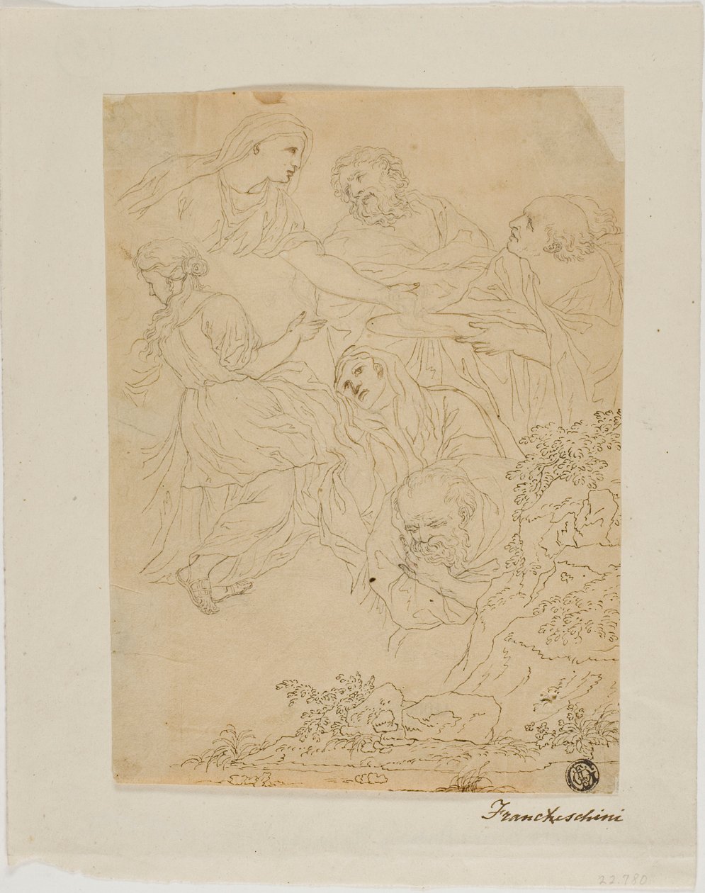 Szkice Postaci, Krajobraz autorstwa Marcantonio Franceschini