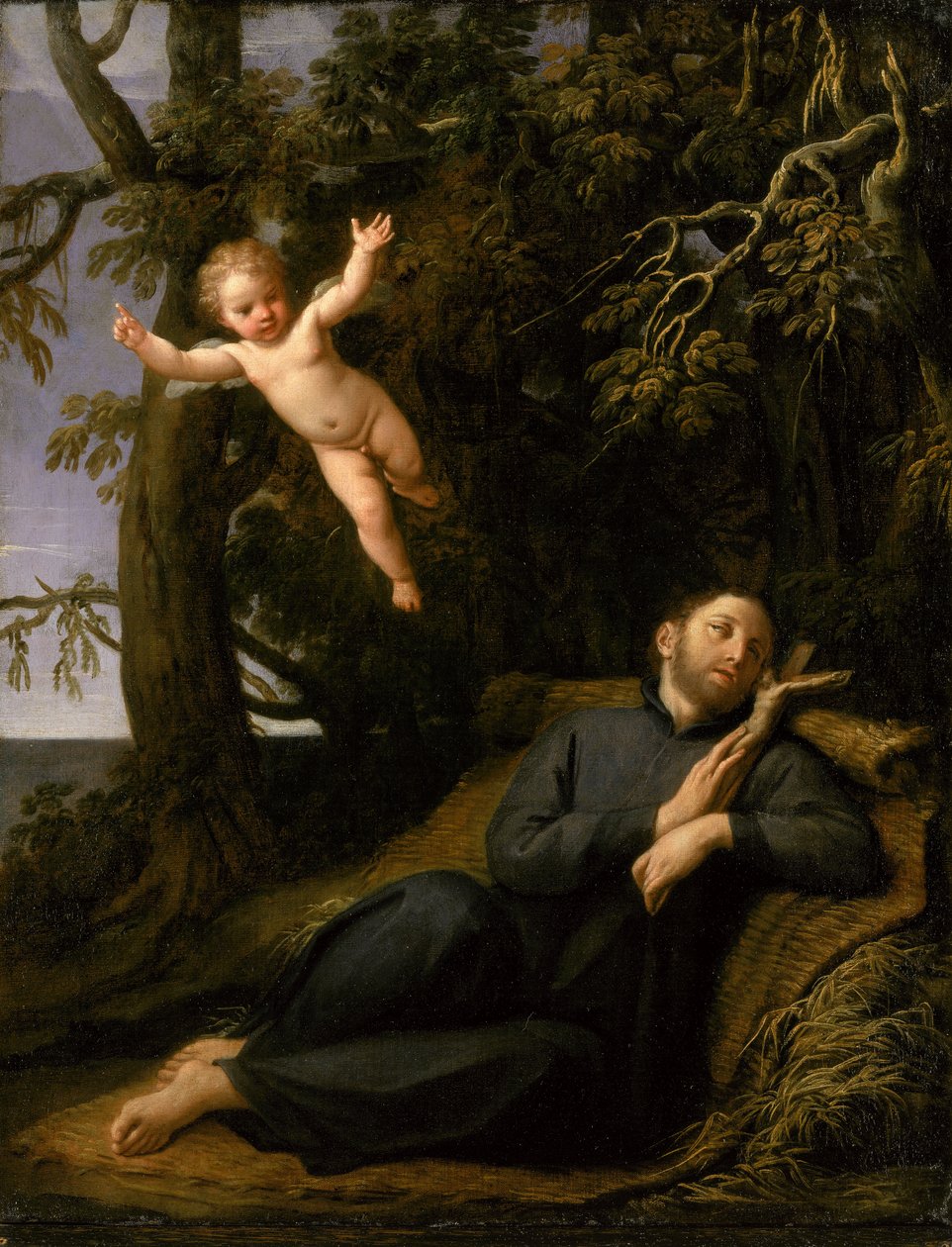Święty Franciszek Salezy (1567-1622) na pustyni, ok. 1700-10 autorstwa Marcantonio Franceschini