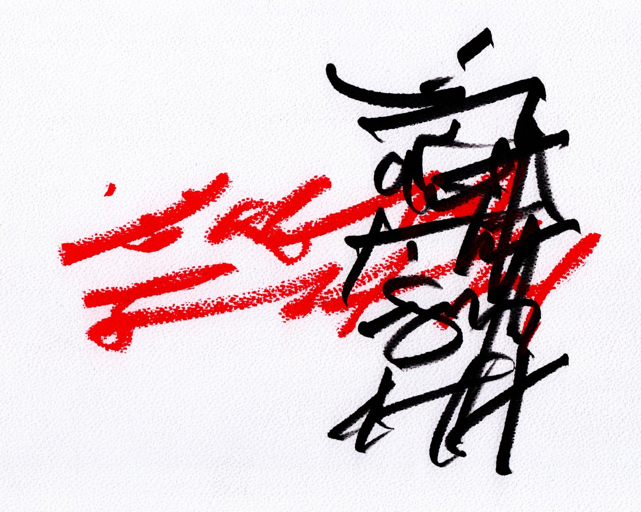 Black  Red, 2023 (kredki na papierze) autorstwa Marco Campedelli