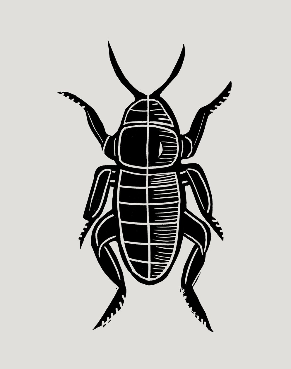 Ciemna twarz z blizną, 2023 (linoleum na papierze) autorstwa Marco Campedelli