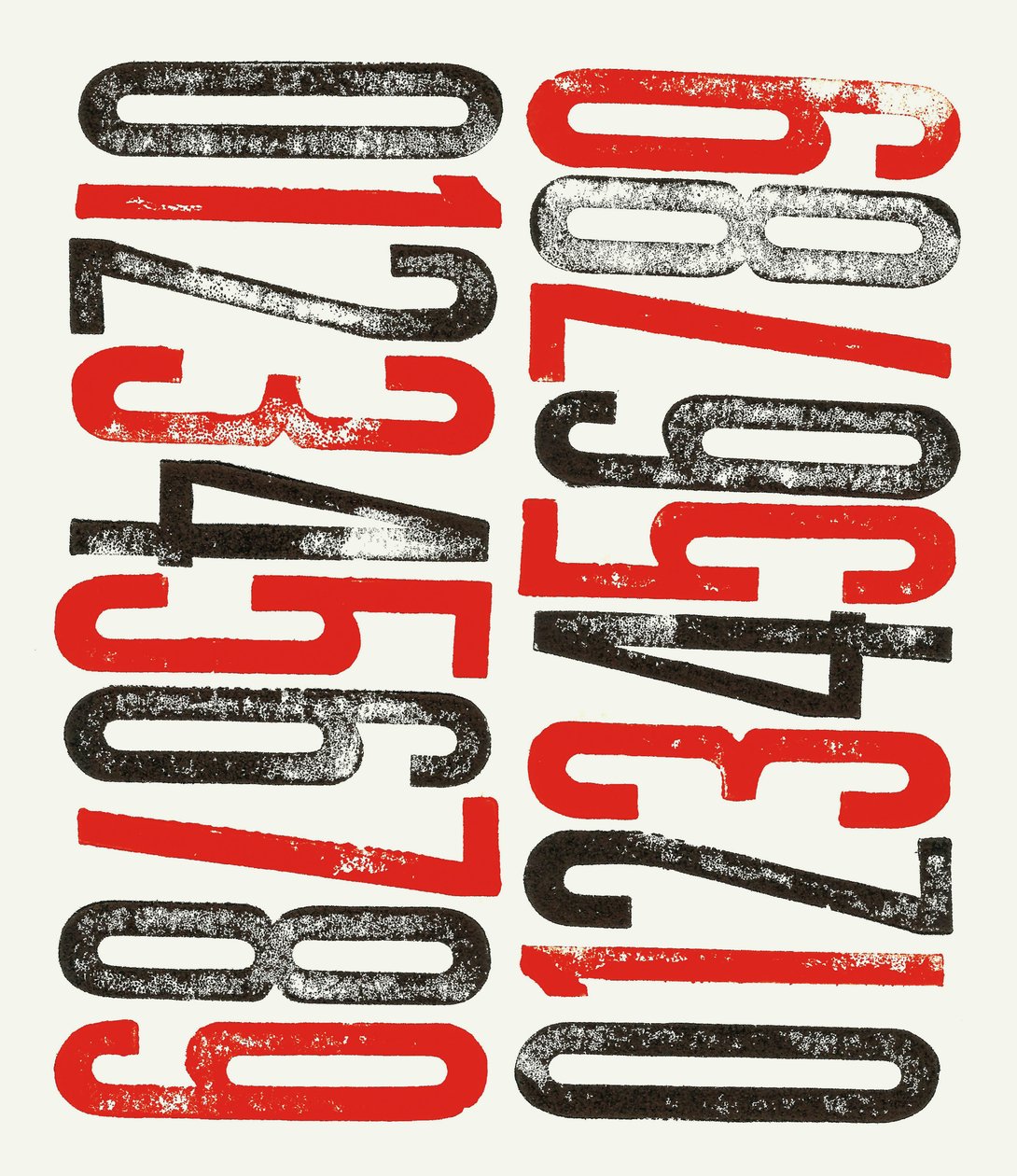 Numbers, 2014 (drzeworyt na papierze) autorstwa Marco Campedelli