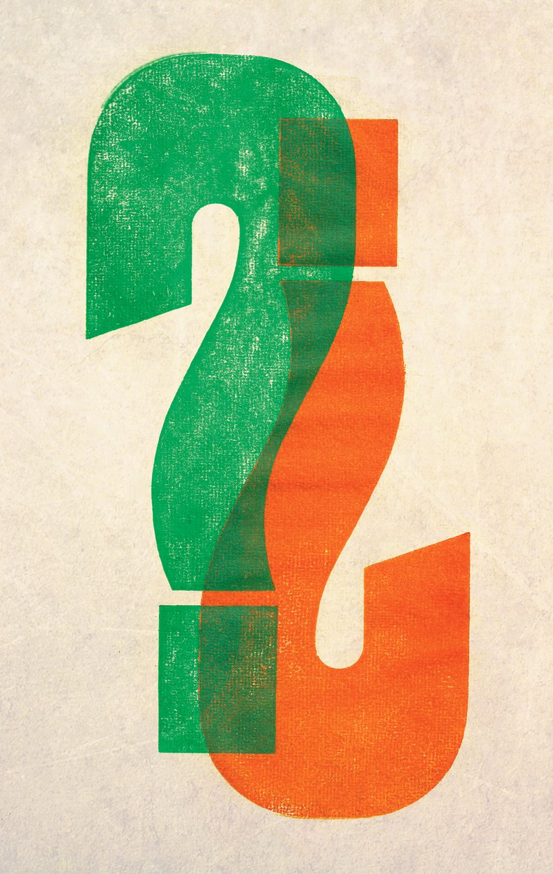 Pytanie, 2014 (drzeworyt na papierze) autorstwa Marco Campedelli