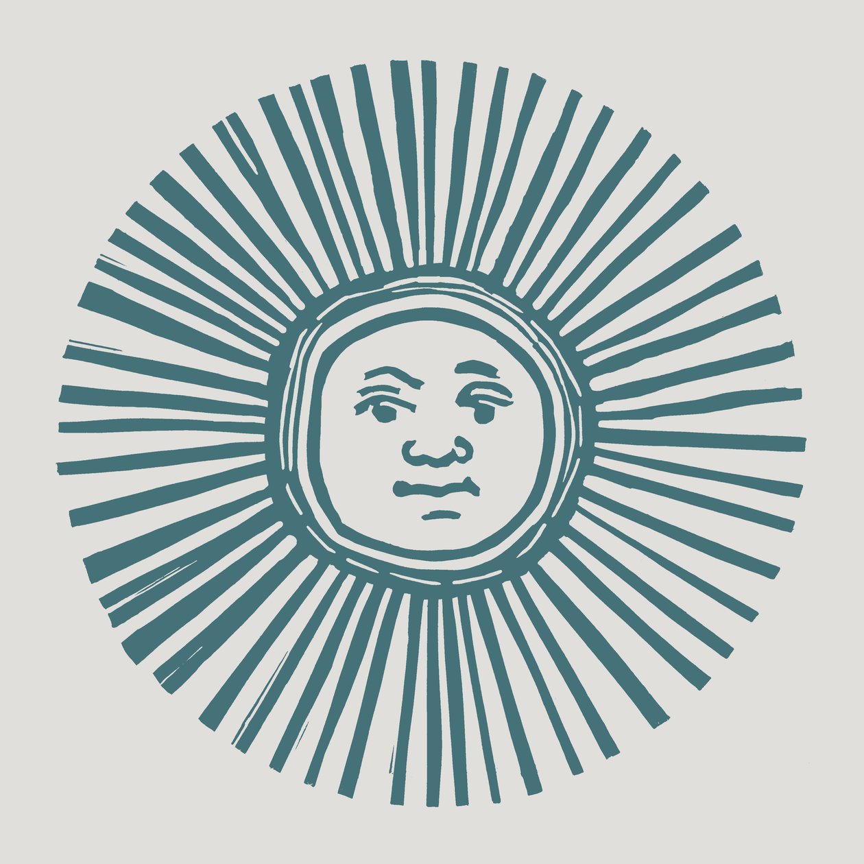 Sol Invictus, 2023 (linoleum na papierze) autorstwa Marco Campedelli