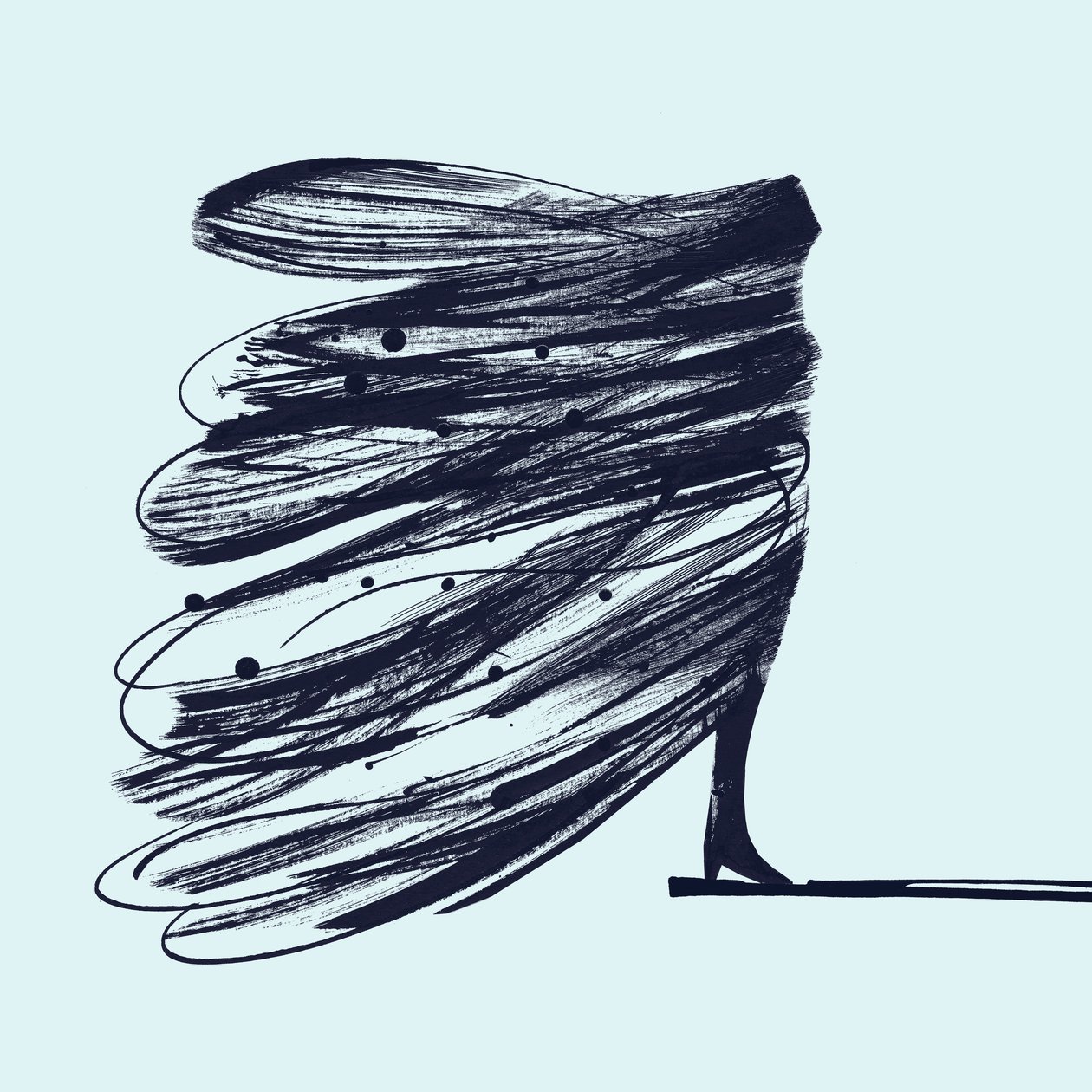 Dziewczyna motyl, 2014 (tusz na papierze) autorstwa Marco Campedelli