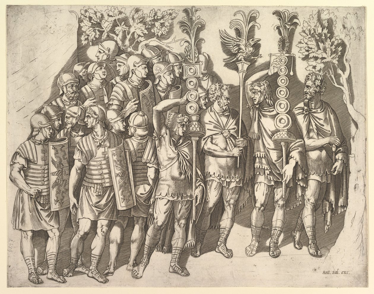Legion rzymski z kolumny Trajansa, XVI wiek. autorstwa Marco Dente