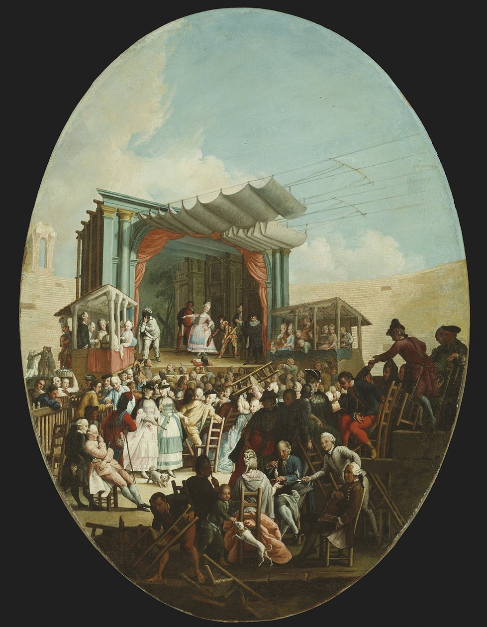 Komedia włoska w Weronie, 1772 autorstwa Marco Marcola