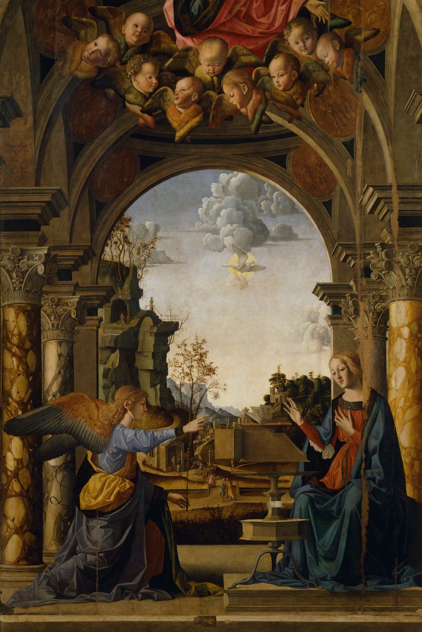 Zwiastowanie, Marco Palmezzano (1457-1539) autorstwa Marco Palmezzano