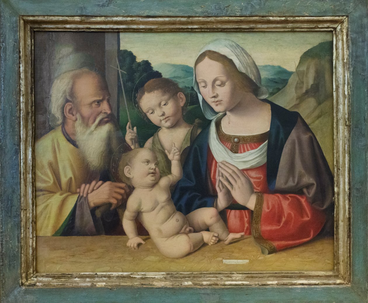 Święta Rodzina ze świętym Janem Chrzcicielem, ok. 1525-39 (olej na płycie) autorstwa Marco Palmezzano