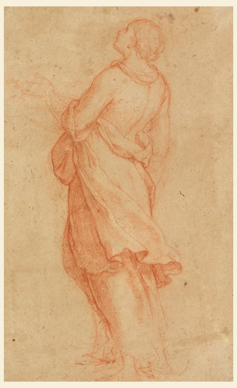 Rysunek przedstawiający młodą kobietę (św. Maria Magdalena pod krzyżem), 1550-75 autorstwa Marco Pino