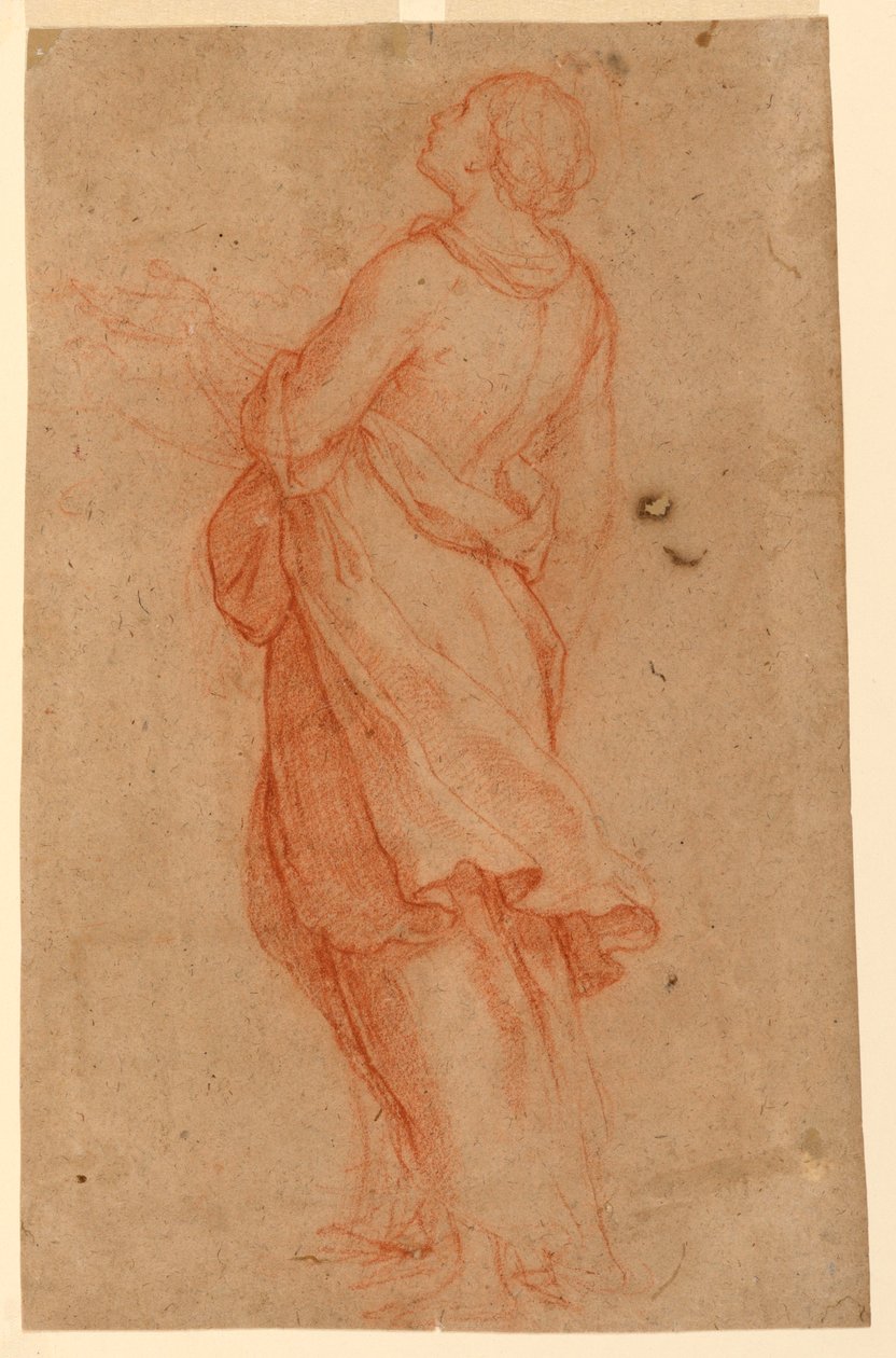 Rysunek przedstawiający młodą kobietę (św. Maria Magdalena pod krzyżem), 1550-75 autorstwa Marco Pino