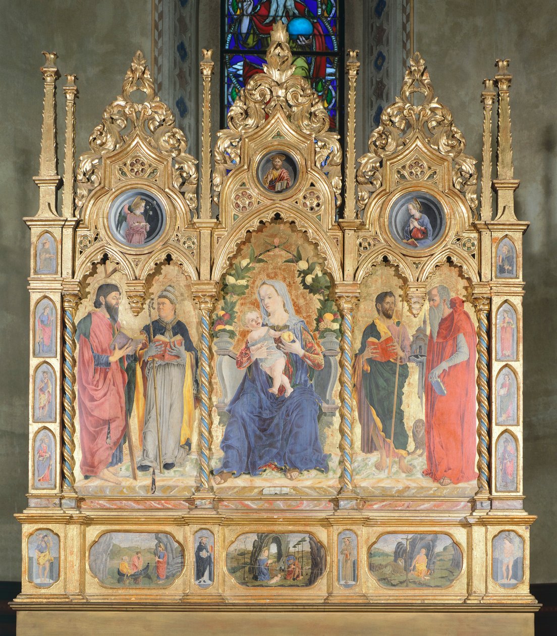 Ołtarz z Madonną z Dzieciątkiem i Świętymi, Bolonia (foto) autorstwa Marco Zoppo
