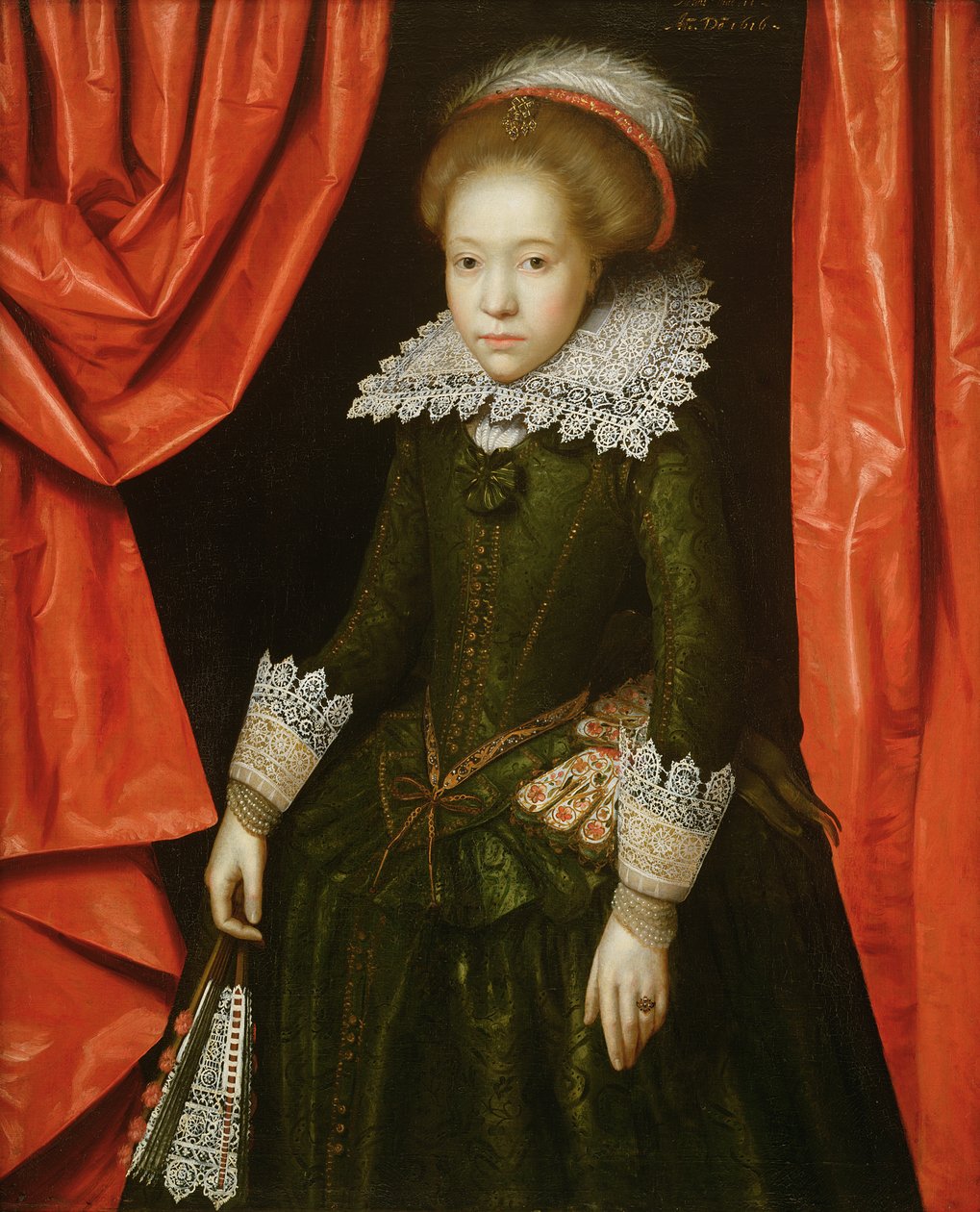 Portret dziewczynki z rodziny de Ligne, 1616 (jedna z pary) (zob. też 142776) autorstwa Marcus Gheeraerts