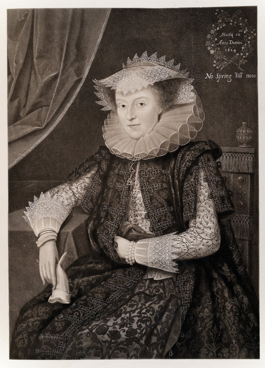 Mary Sidney, hrabina Pembroke, z „Jakuba I i VI”, wydrukowana przez Manzi Joyant und Co. Paris, 1904 (kolotyp) autorstwa Marcus Garret Gheeraerts the Younger