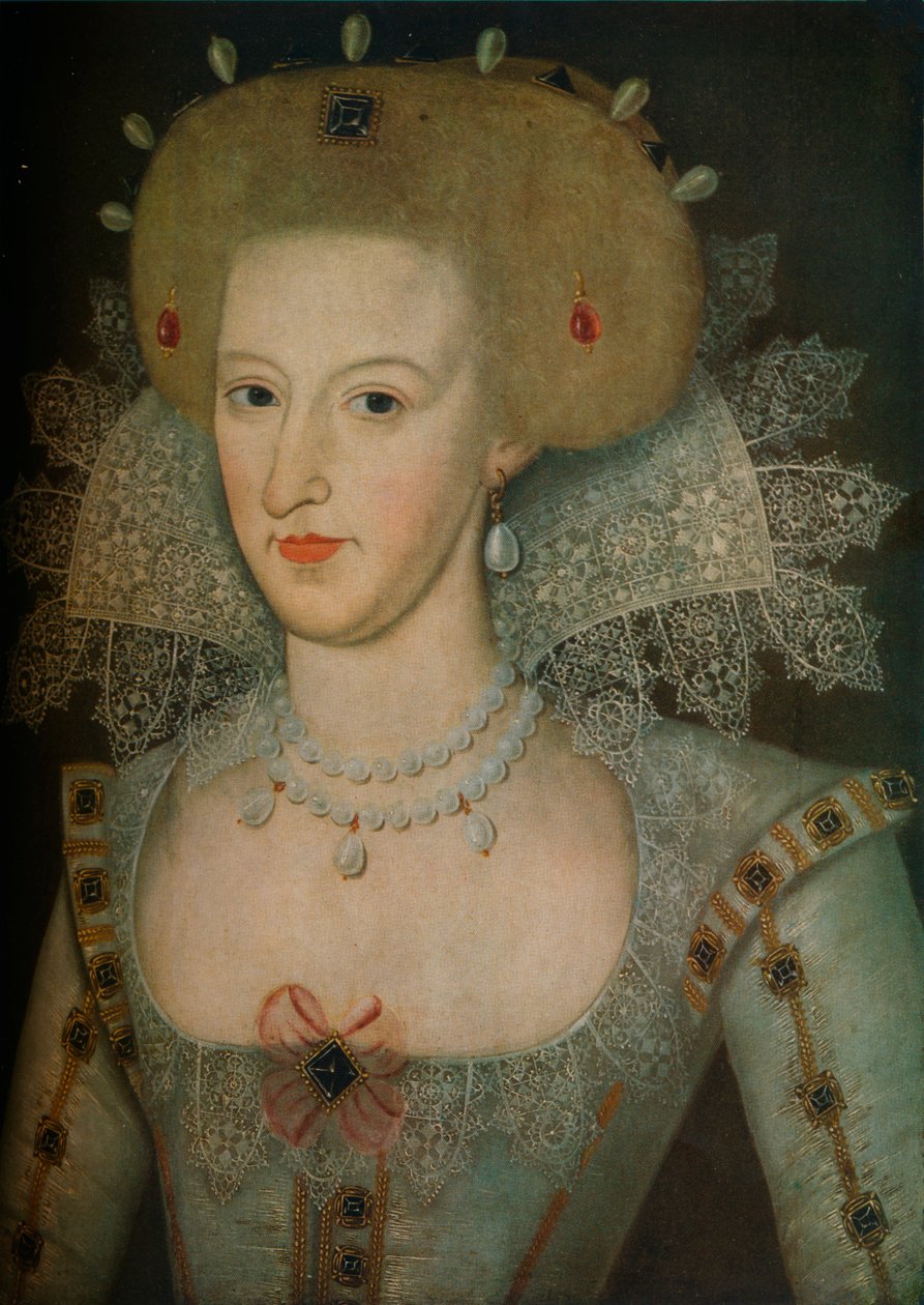 Anna Duńska 1574-1619, królowa małżonka króla Jakuba I, XVII w. autorstwa Marcus Garret Gheeraerts the Younger