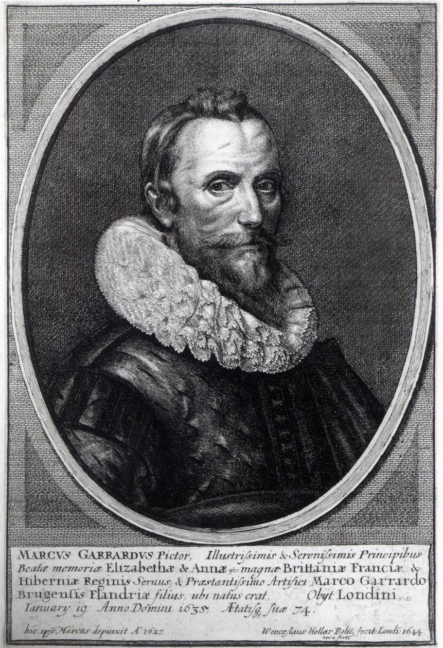 Вэнслав Холлар сийлсэн өөрийн хөрөг зураг, 1644 он autorstwa Marcus Garret Gheeraerts the Younger