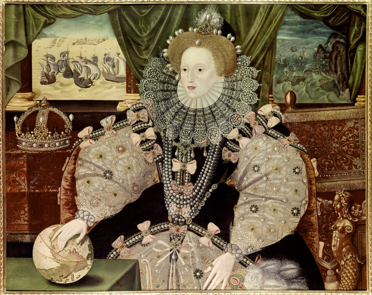 Portret królowej Anglii Elżbiety I, znany jako portret Armady, ok. 1588 r. (olej na płycie) autorstwa Marcus Gheeraerts