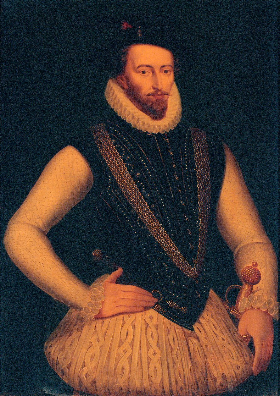 Portret Sir Waltera Raleigha, 1595 autorstwa Marcus Gheeraerts