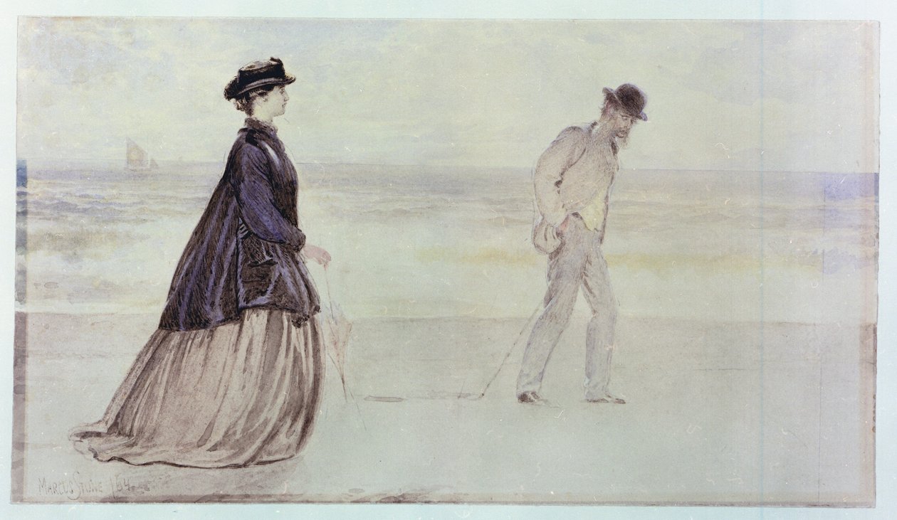 Szczęśliwa para - Pan i Pani Lammle, 1864 (wc na papierze) autorstwa Marcus Stone