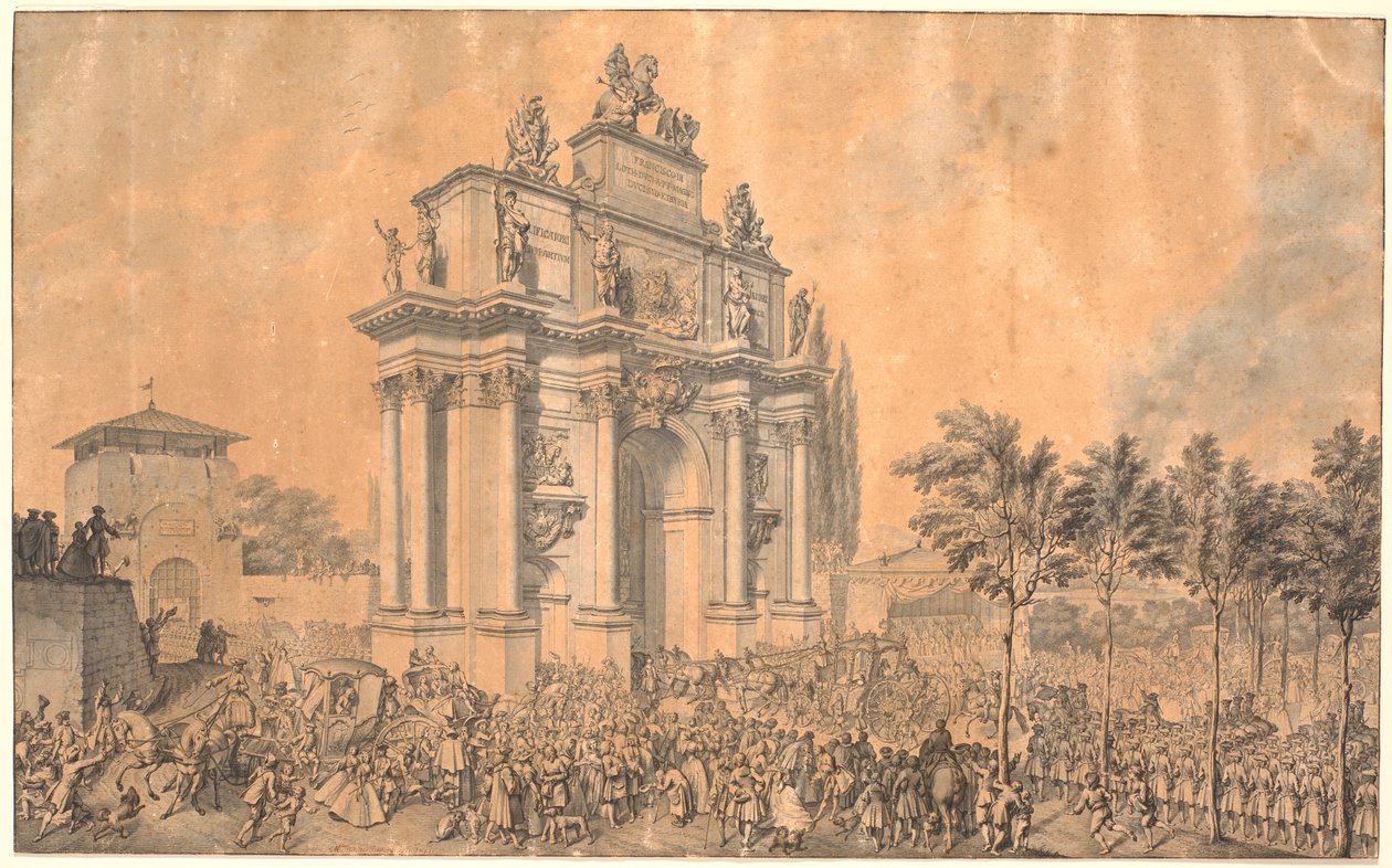 Łuk triumfalny dla Franciszka III Lotaryngii i Marii Teresy podczas ich wjazdu do Florencji w 1739 r. autorstwa Marcus Tuscher