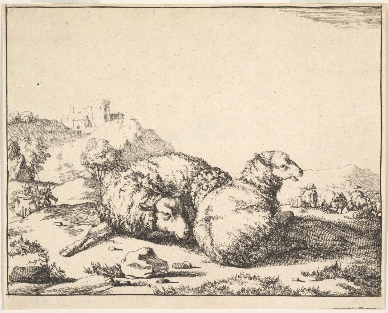 Owce, z zestawu 16 talerzy, 1664. autorstwa Marcus de Bye
