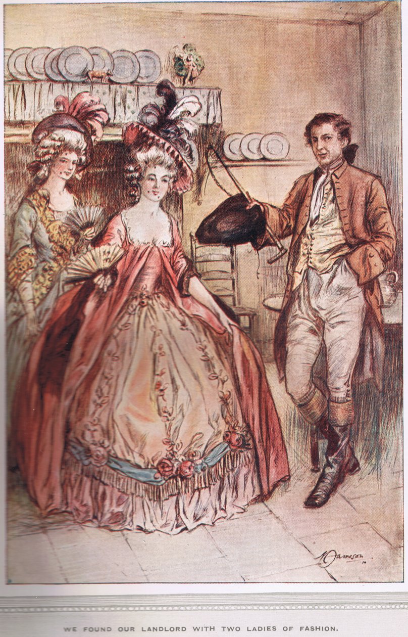 „Znaleźliśmy naszego właściciela z dwiema damami mody”, ilustracja z „Wikariusza Wakefielda” Olivera Goldsmitha, ok. 1910 autorstwa Margaret Jameson