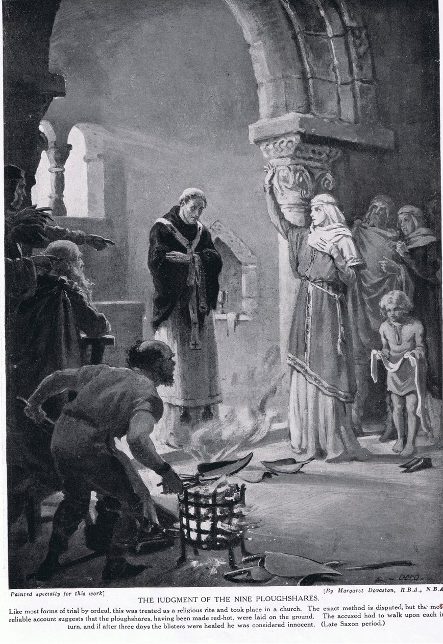 Sąd nad dziewięcioma lemieszami, ilustracja z "Hutchinson