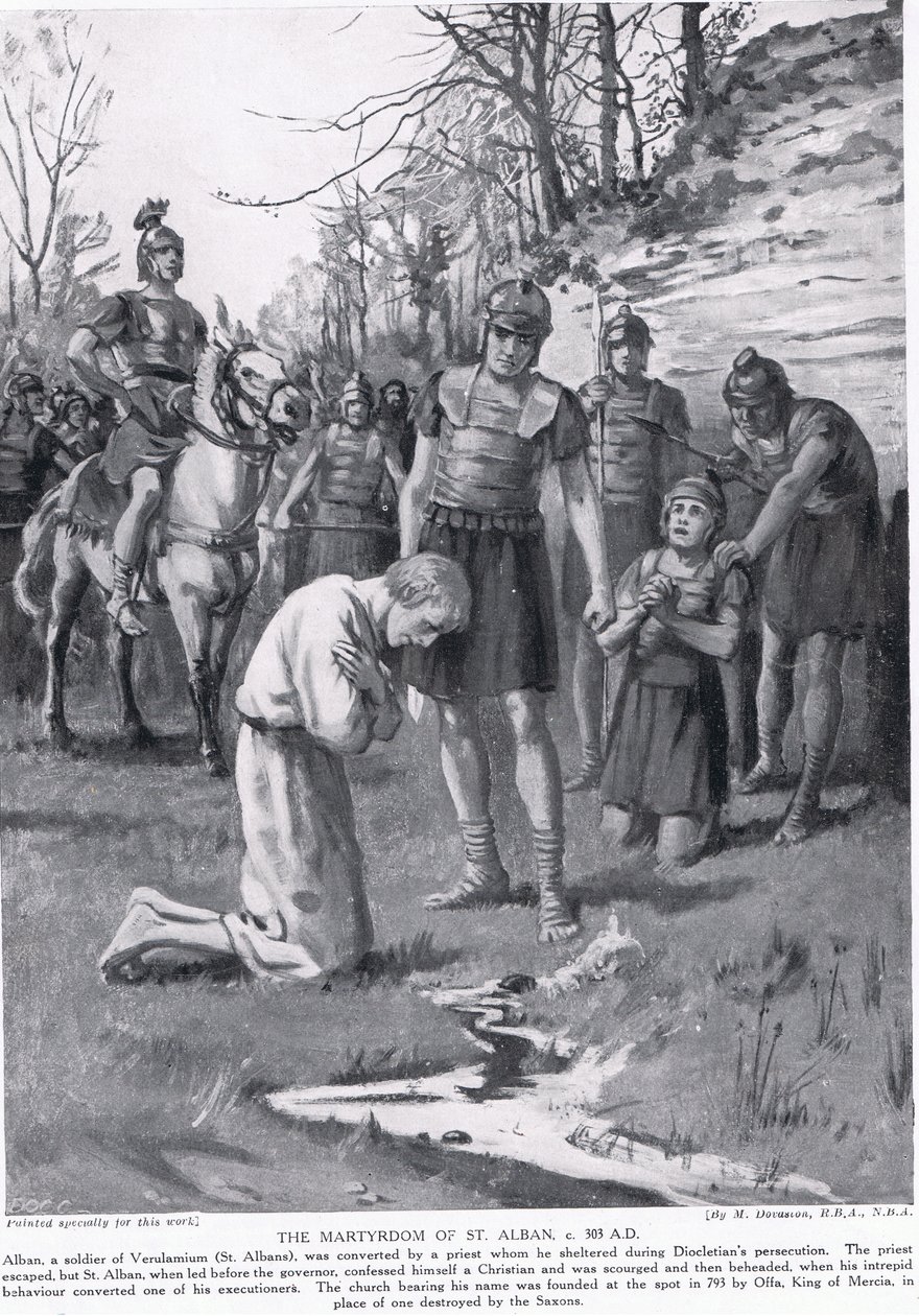 Męczeństwo św. Albana, ilustracja z "Hutchinson