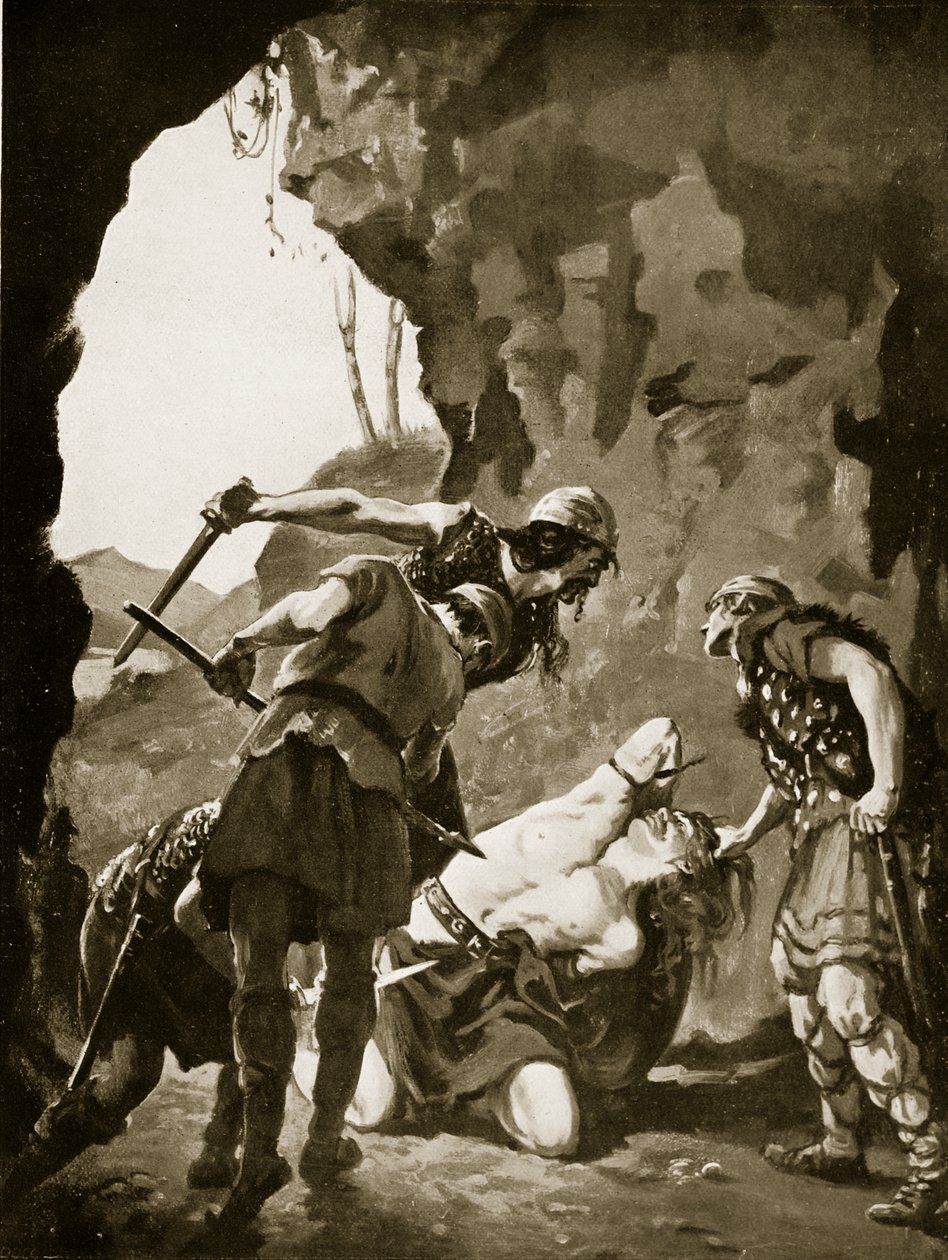 Konstantyn II zabity przez Duńczyków, 881 r. n.e., ilustracja z "Hutchinson