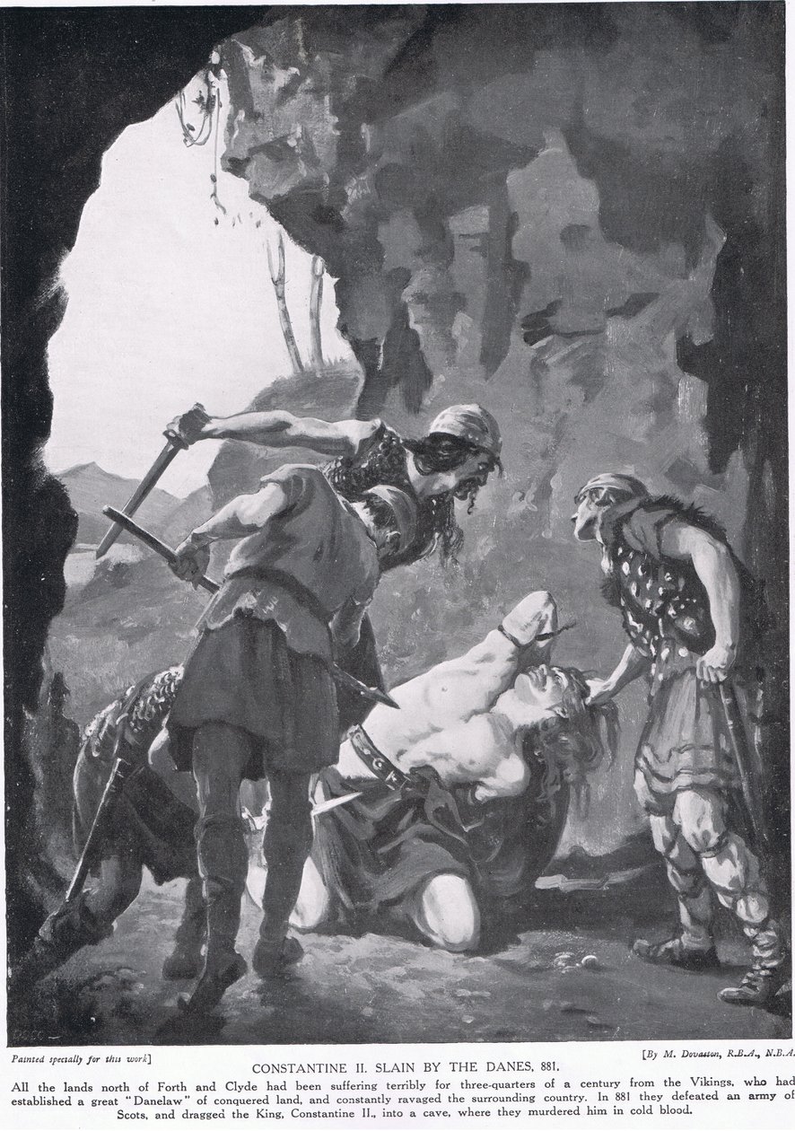 Contantine II zabity przez Duńczyków AD881 autorstwa Margaret Dovaston