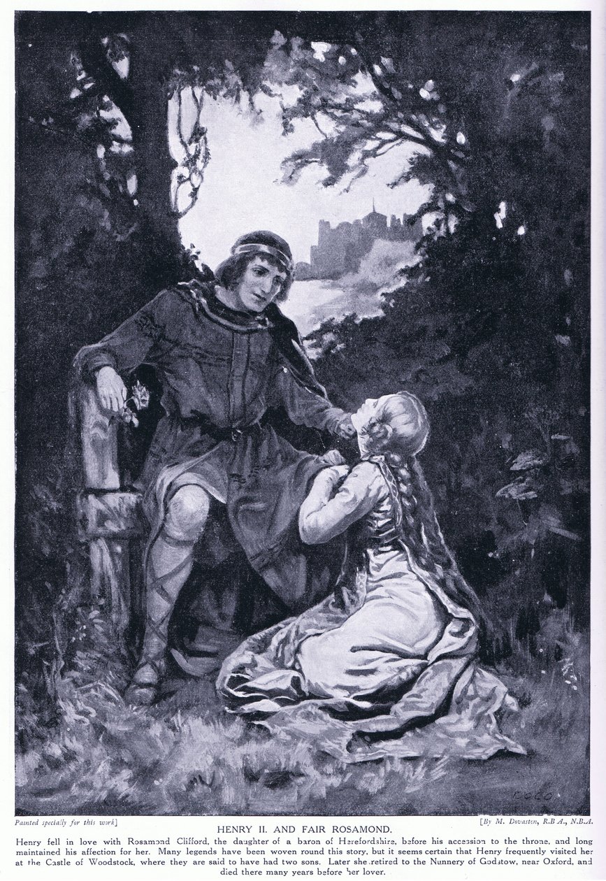 Henryk II i piękna Rosamunda autorstwa Margaret Dovaston