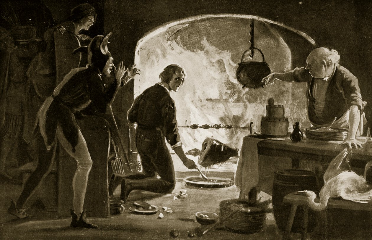 Lambert Simnel w kuchni, ilustracja z "Hutchinson