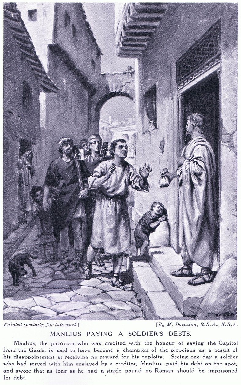 Manlius spłaca dług żołnierzy autorstwa Margaret Dovaston