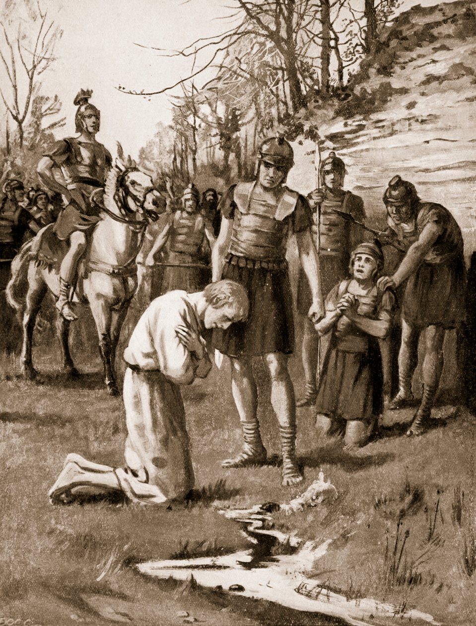 Męczeństwo św. Albana, ok. 303 r., ilustracja z "Hutchinson