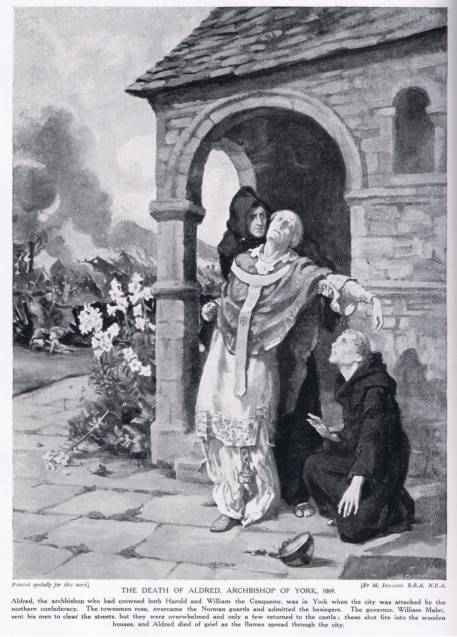 Śmierć Aldreda, arcybiskupa Yorku AD1069 autorstwa Margaret Dovaston